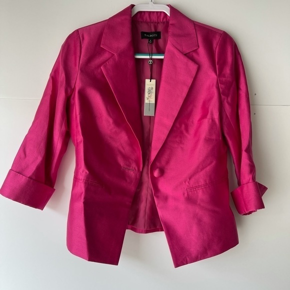 NWT ($200) Talbots Blazer Jacket Coat Office Career Work Pink Jacket, Sz 8 - Picture 4 of 14